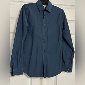 Express 1MX Extra Slim Men's Blue Dress Shirt